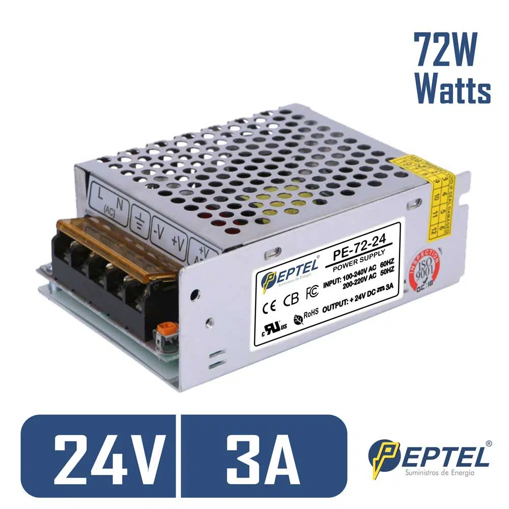 Fuente de poder switching 220V AC / 24V DC 3A 72W