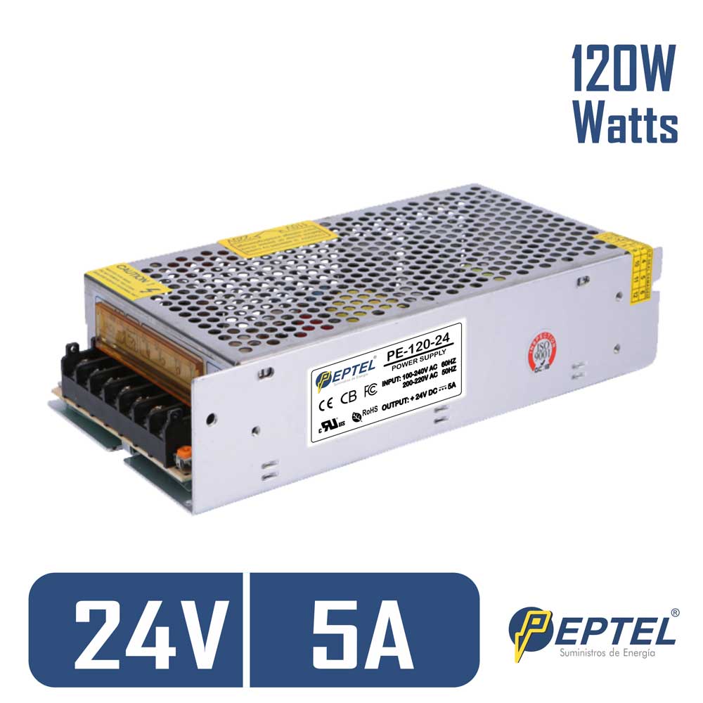 Fuente de poder switching 220V AC / 24V DC 5A 120W