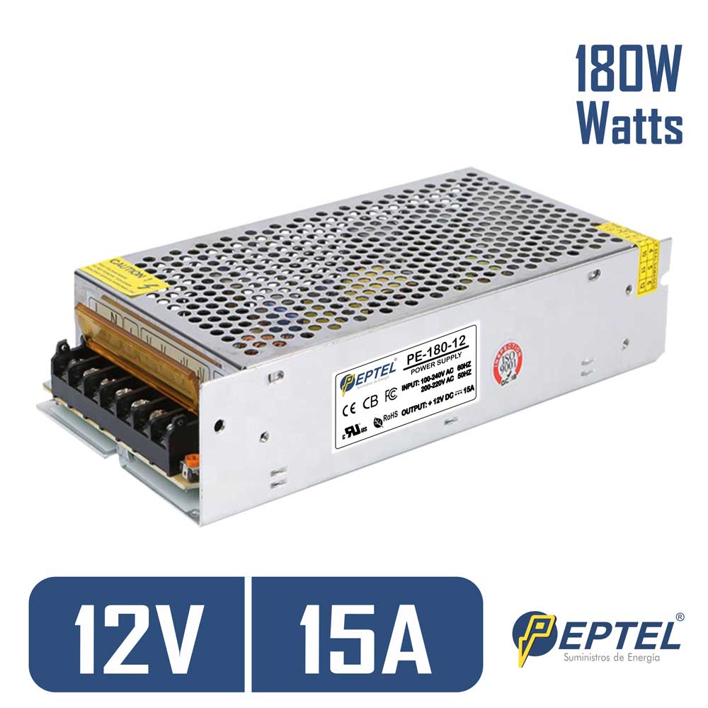 Fuente de poder switching 220V AC / 12V DC 15A 180W