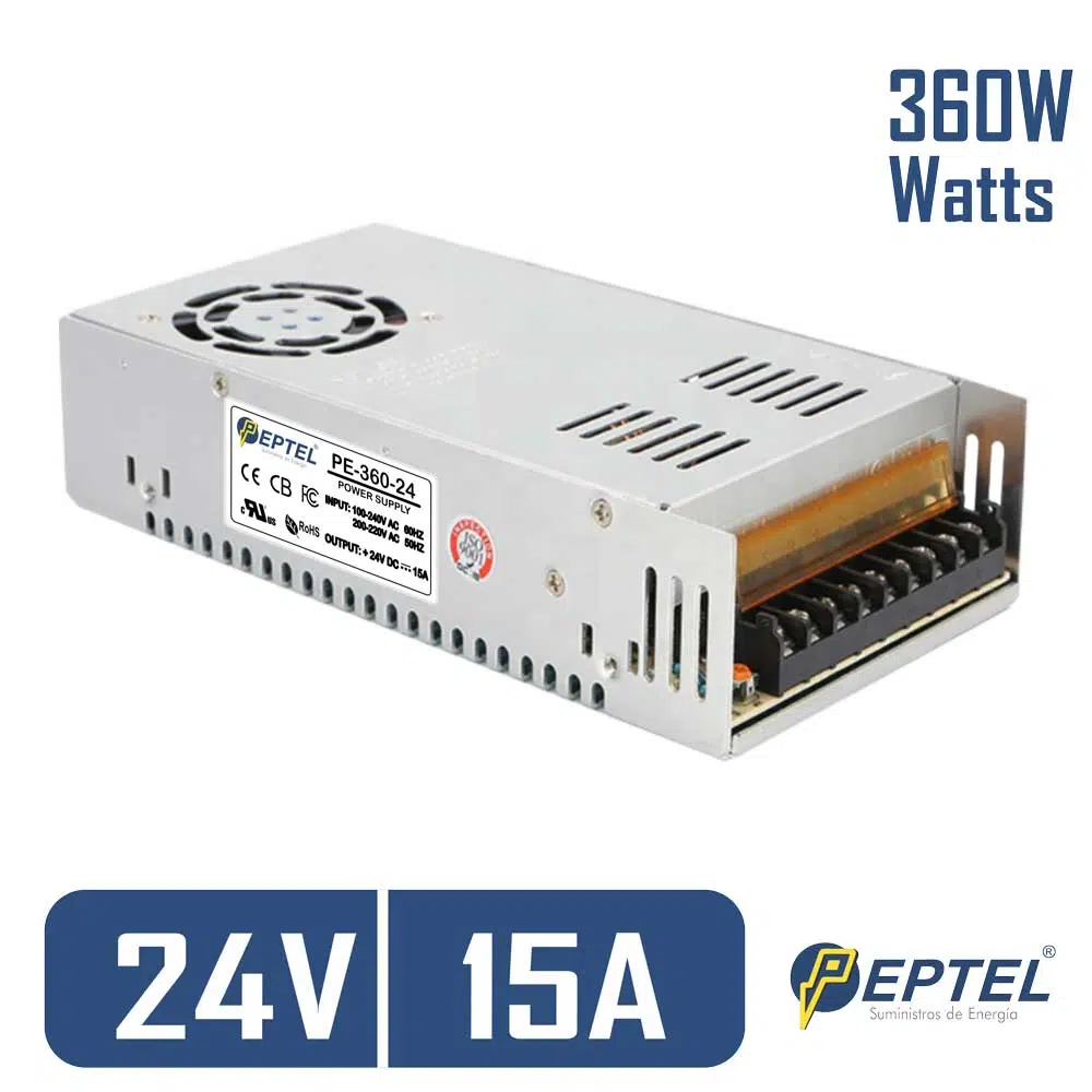 Fuente de poder switching 220V AC / 24V DC 15A 360W