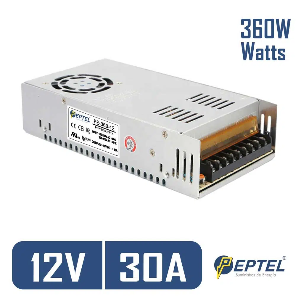 Fuente de poder switching 220V AC / 12V DC 30A 360W	