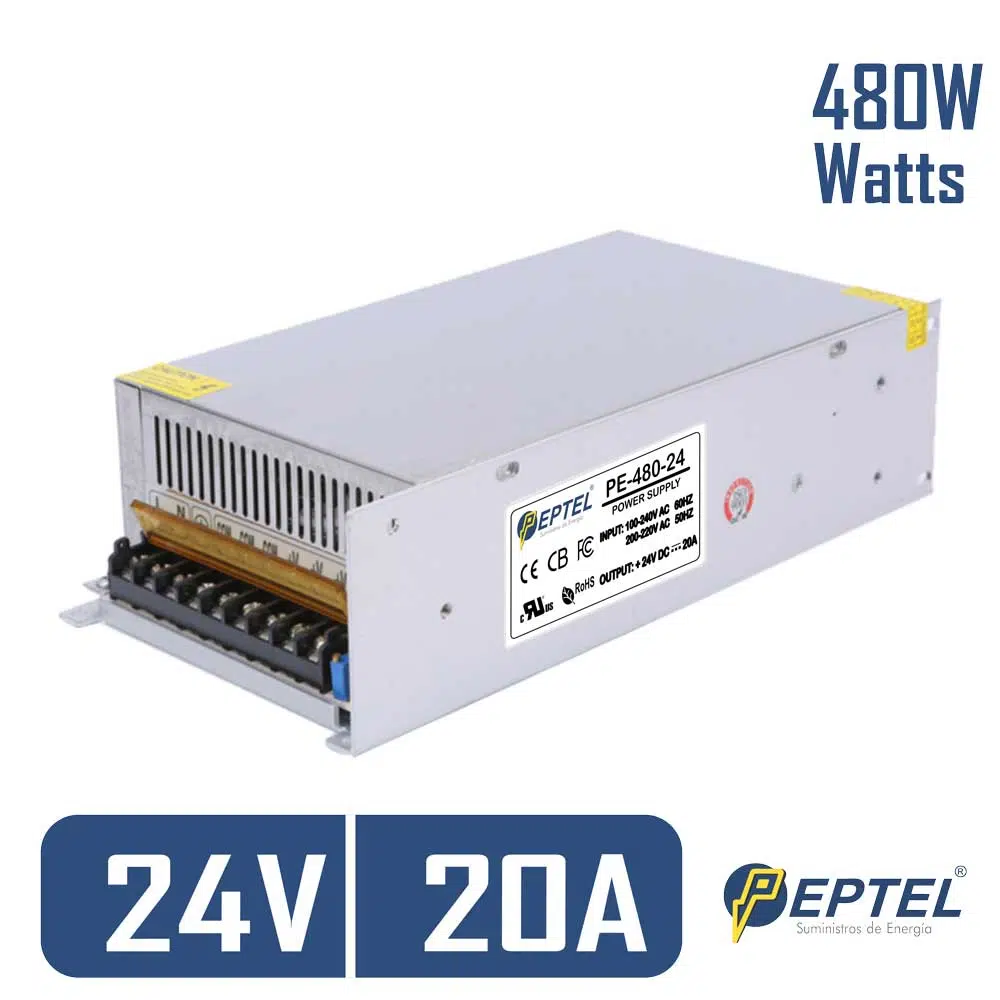 Fuente de poder switching 220V AC / 24V DC 20A 480W	